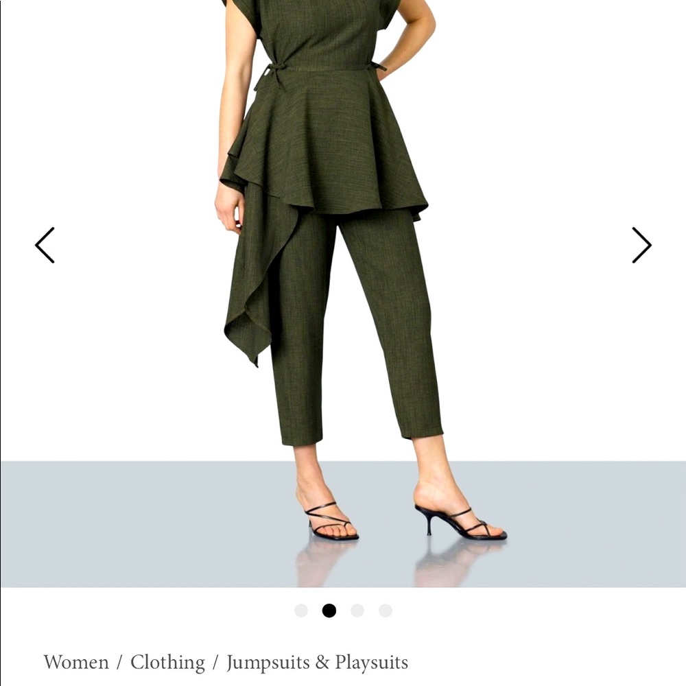 Beige linen Wolf and Badger pant suit